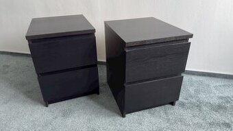 Komoda Ikea MALM s 2 zásuvkami černá, 40x55 cm (1 nebo 2 ks)
