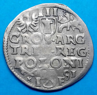 Stříbrná mince r. 1591 Zikmund III. Vasa - 1