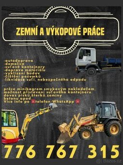 Zemní práce, autodoprava, kontejnery, demolice