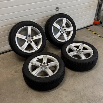 Alu kola Audi, 225/50 R17, zánovní pneu Nexen 8mm