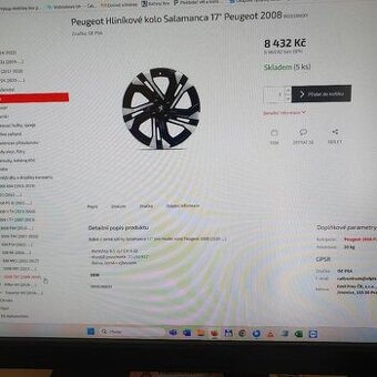 17" kola na Peugeot 2008, ráfek Salamanca + pneu