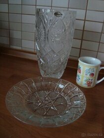 broušená váza a popelník - 1
