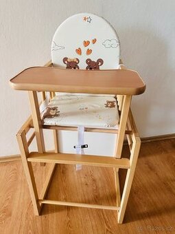DĚTSKÁ ŽIDLIČKA ROZKLÁDACÍ 3V1 - BUK