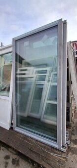 okno plastové 114x214 cm FIXNÍ,3-sklo,barva sv.šedá oboustra