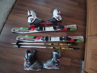 Lyže Elan Formula 100cm + přeskáče, helma, hůlky, rukavice