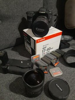 Canon 50D + objektivy + příslušenství
