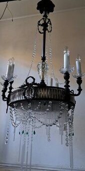 Velký starožitný secesní lustr, secese...