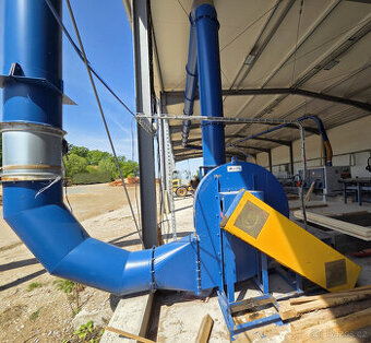 80m vzduchotechnika 3.5m3/s odsávač pilin dřevoprovoz