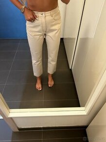Béžové džíny nové mum fit střih - 1