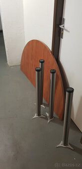 4x výškově nastavitelná stolová noha, chrom, 77 cm