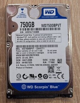 WD Scorpio Blue 750GB 2,5" (do notebooku)