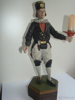 Řezbaná figurka horníka, P. Schneider, 39 cm, unikátní, dobr - 1