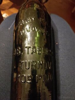Starožitná pivní láhev Jos. Táborský Turnov