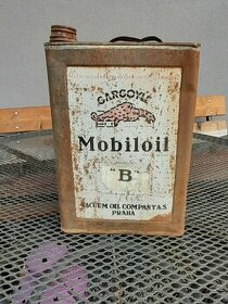 Plechovka retro původní stav Mobiloil