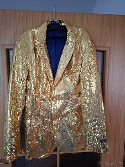 Sako společenské vel.48/50 zlaté třpytky