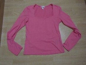 Růžové tričko-topík s hranatým výstřihem vel.S H&M