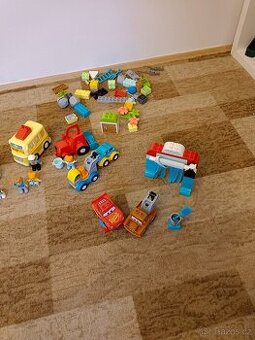 Lego Duplo mix kluk bagr,farmář,autobus,popelář,blesk v misc