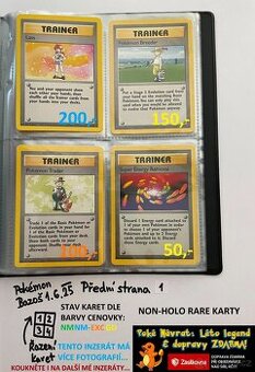 Kusové Pokémon VINTAGE karty (KARTY STARÉ PŘES 25LET)(3)