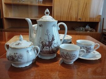 Porcelánová sada na čaj/kávu s mysliveckou tématikou
