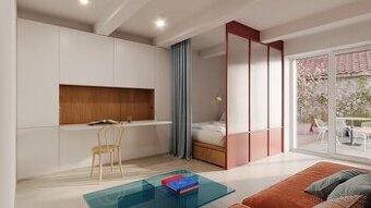 Stylový ateliér 1+kk se soukromou terasou - 1