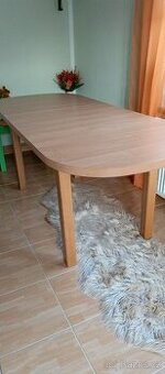 Rozkládací jídelní stůl odstín olše délka 160/200 cm