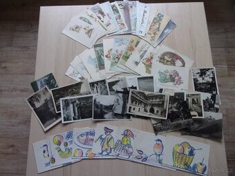 STARÉ POHLEDNICE - MALÝ i VELKÝ FORMÁT - RŮZNÉ - 51 kusů