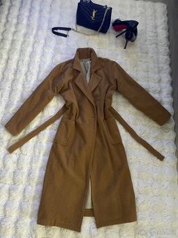 Kasmirovy vlneny hnedy kabat camel damsky 38