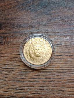 Zlatá 1/4oz investiční mince Český lev 2022 stand