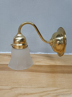 NÁSTĚNNÉ SVÍTIDLO MOSAZNÉ STÍNIDLO MATNÝ ZVONEK až 6ks