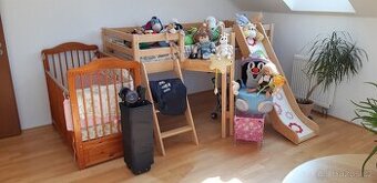 Dětská vyvýšená postel od Domestav se skluzavkou (ZÁNOVNÍ) - 1