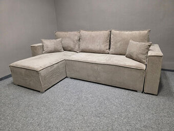Nová rohová rozkládací sedačka sv. hn. manšestr