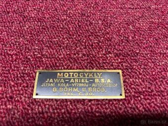 Originál. Reklamní štítek z motocyklu Jawa ariel bsa
