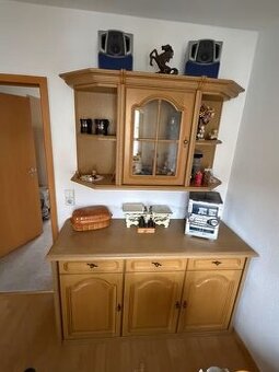 Komoda a vitrína - rustikální, velmi pěkný stav