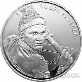 stříbrná mince Roger Federer ve folii Swiss Mint 20CHF 2020