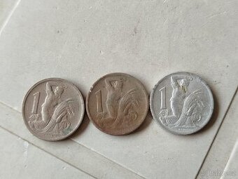 Mince 1 koruna 1946,1950