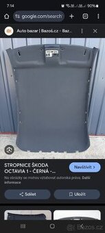 Koupím černou stropnici octavia 1 rs liftback