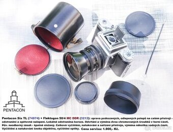 Středoformát Pentacon Six TL + Carl Zeiss Jena Flektogon 50/