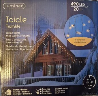 Světelný závěs rampouchy 490 LED, 20m