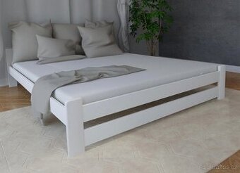 Nová postel MASIV BOROVICE bílá 160x200cm + rošt