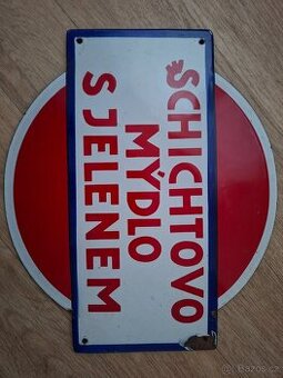 Smaltovaná cedule Schichtovo mýdlo s jelenem