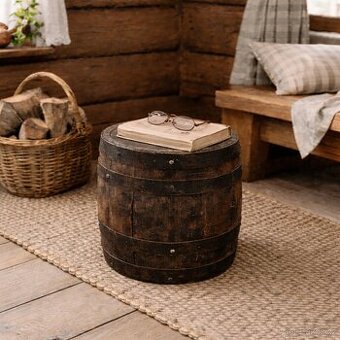 Malý dřevěný vintage soudek - 1