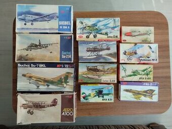 Modely letadel,KP, plastové stavebnice.