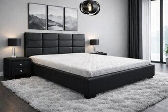 Nová manželská postel eko kůže, rošty + matrace