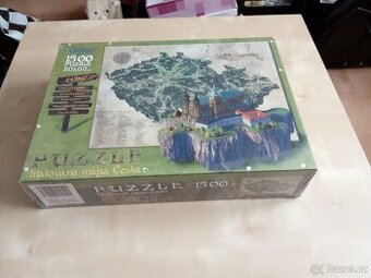 Puzzle "mapa Česka " 1500 dílků - nová