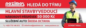 HLAVNÍ STAVBYVEDOUCÍ, náborový příspěvek 50 000 Kč