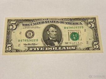 USA - Bankovka 5 Dollars 1995 - Serie B