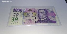 1000 Kč ČNB S PŘÍTISKEM - 30 LET MĚNOVÉ ODLUKY