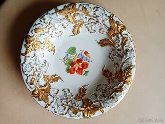 Míšenský hluboký porcelánový talíř dekorativní - 1