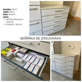 Šuplíková skříňka ze zubní praxe