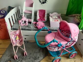 Babyborn set kočárek nosítko sedačka postýlka